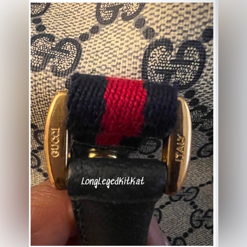 ‼️SOLD‼️GUCCI BLUE SUPREME SHERRY LINE BOSTON BAG #39-02-041 - Picture 5 of 8